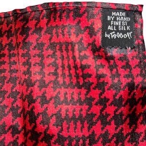 Robert Talbott ASNEW red blk Houndstooth Glenn Plaid HOLIDAY menspocket …